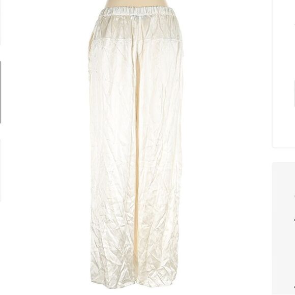 Quince 100% Silk Cream White Wide Leg Pant Medium - Picture 4 of 12